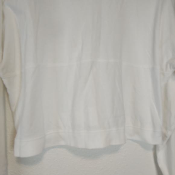 PINK Victoria's Secret White Lace-Up Neck Long Sleeve Cropped T-Shirt Size XS - Picture 4 of 10